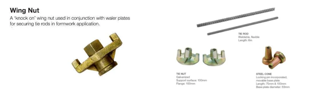 D15/17 Hot Rolled Steel Coil Rod Threaded Rod and Formwork Tie Rod with Wing Nut